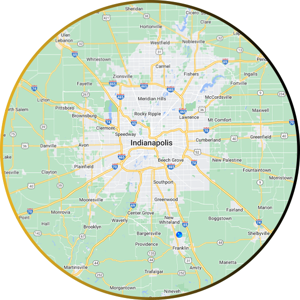 Modern Roof Franklin and Indianapolis Service Area Map